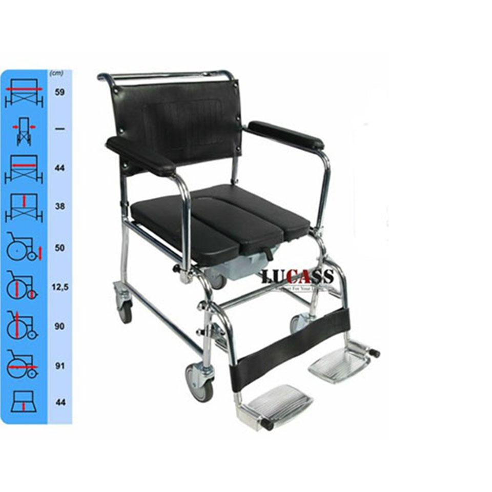 Ghế bô vệ sinh Lucass GX-900 (có bánh xe, gác chân)