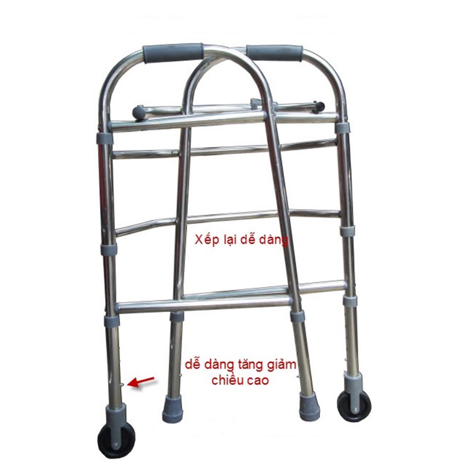 Khung tập đi inox cho người già yếu chân