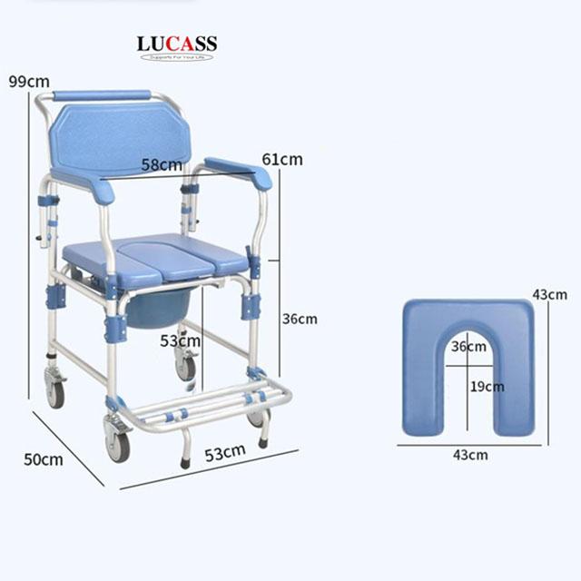 Ghế bô vệ sinh đa năng Lucass GX-200 (có bánh xe)