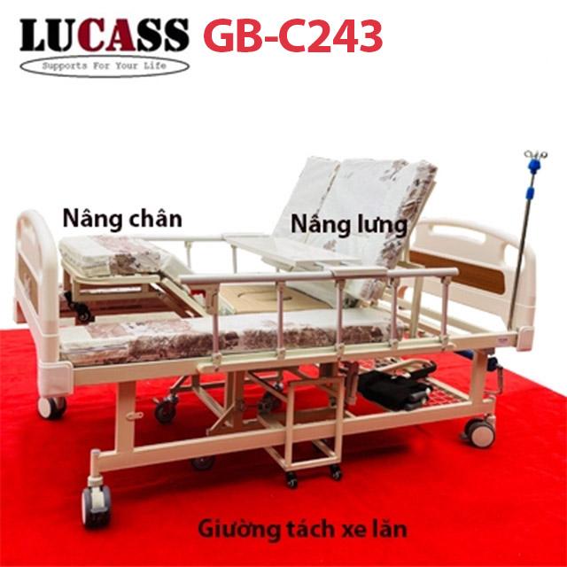 Giường bệnh nhân kết hợp xe lăn Lucass GB-C243
