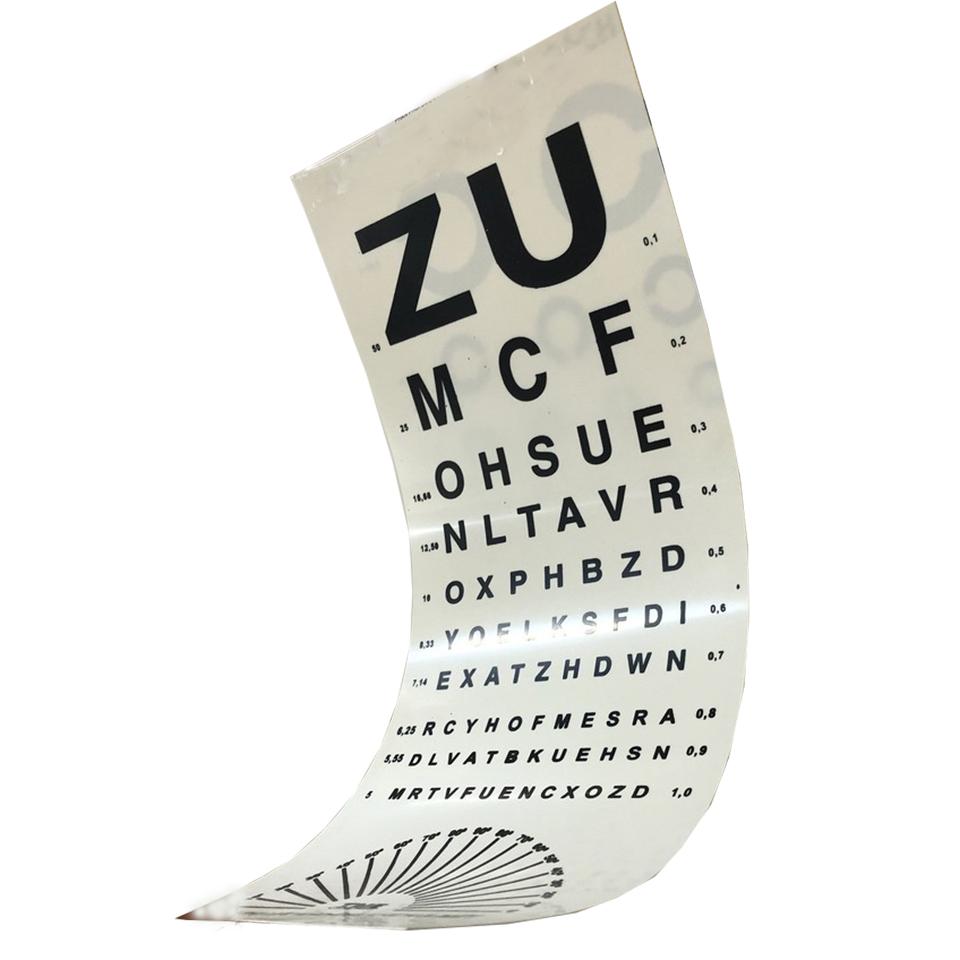 Bảng đo thị lực chữ ZU (bằng nhựa, treo tường)